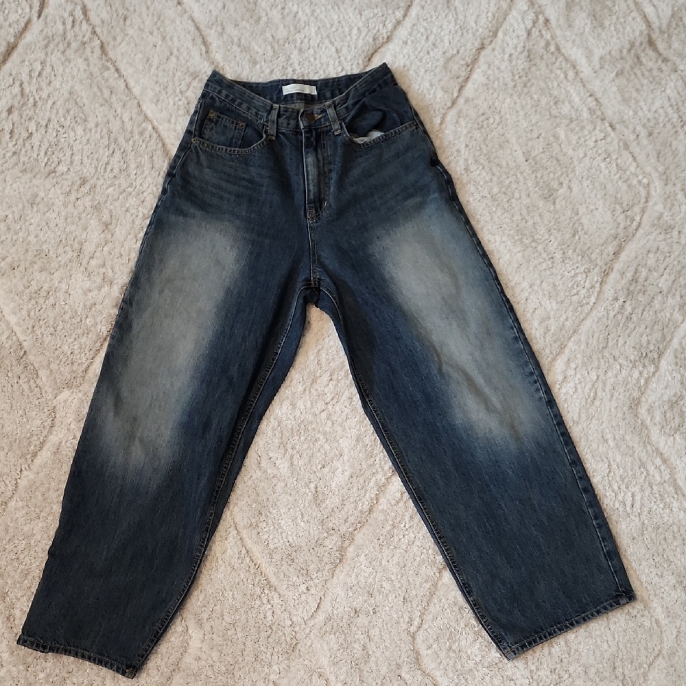 OAK + FORT Blue Relaxed Jeans with Vintage Wash